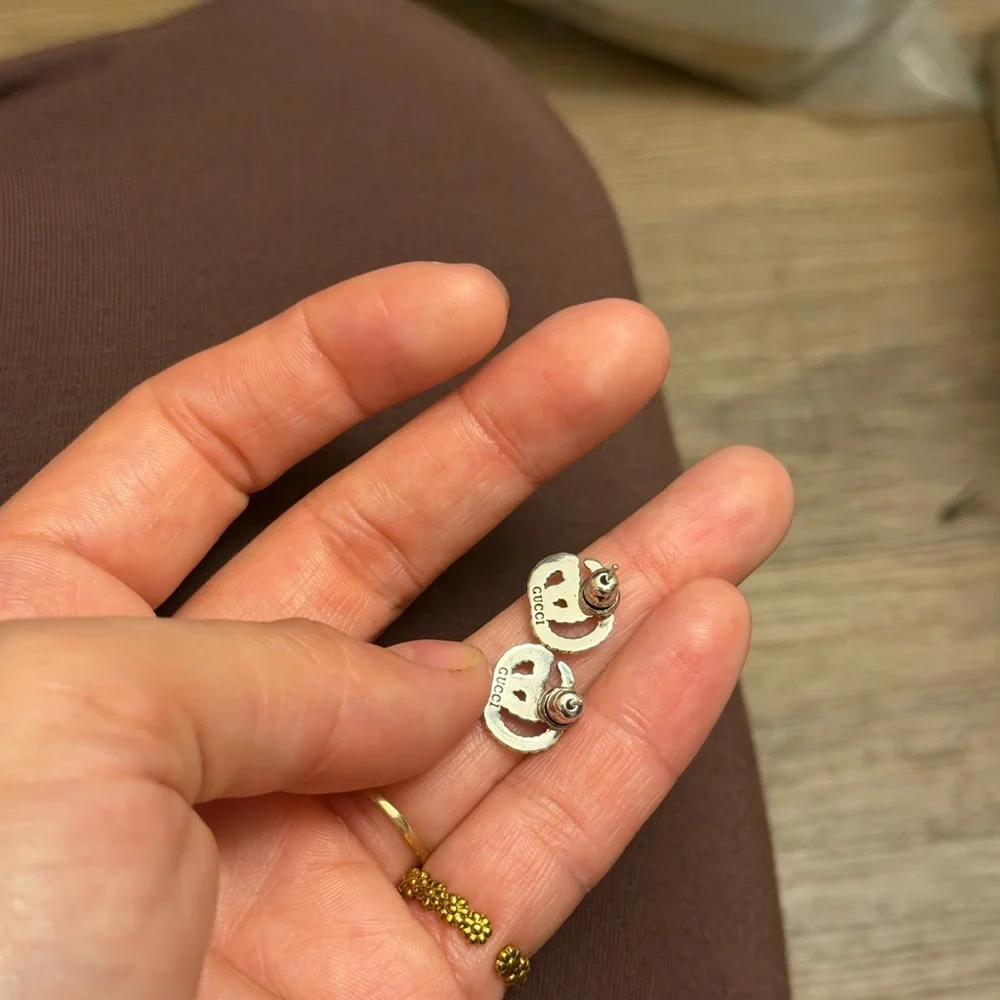 Gucci silver and black earrings - Picture 6 of 8